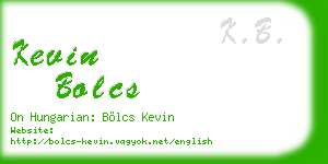 kevin bolcs business card
